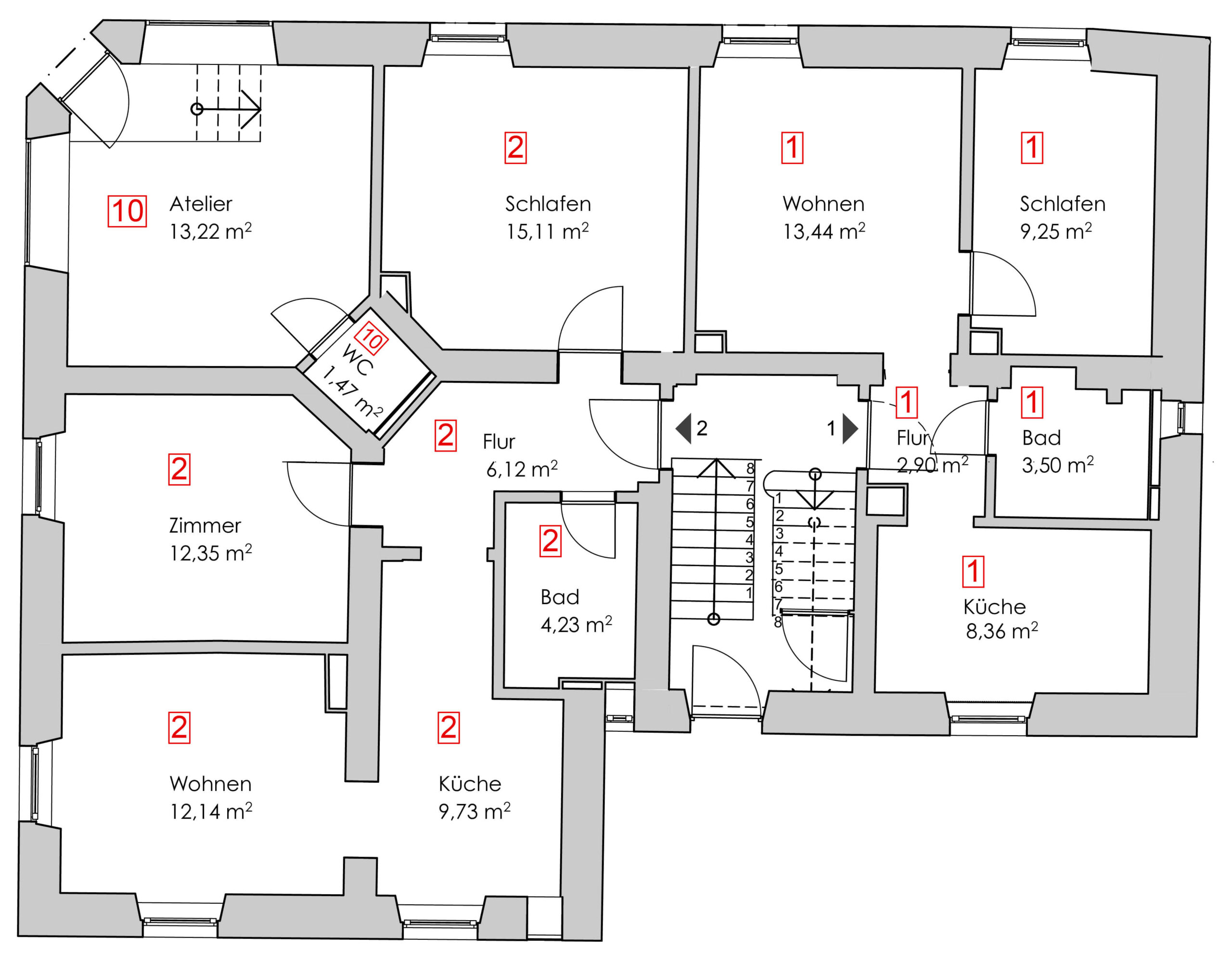 Bestandsbau Erdgeschoss